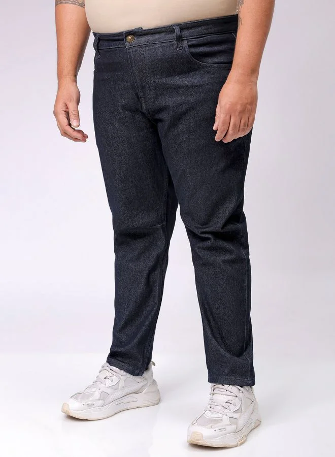 HARDSODA Men Plus Size Carrot Fit Solid Mid-Rise Stretchable Jeans