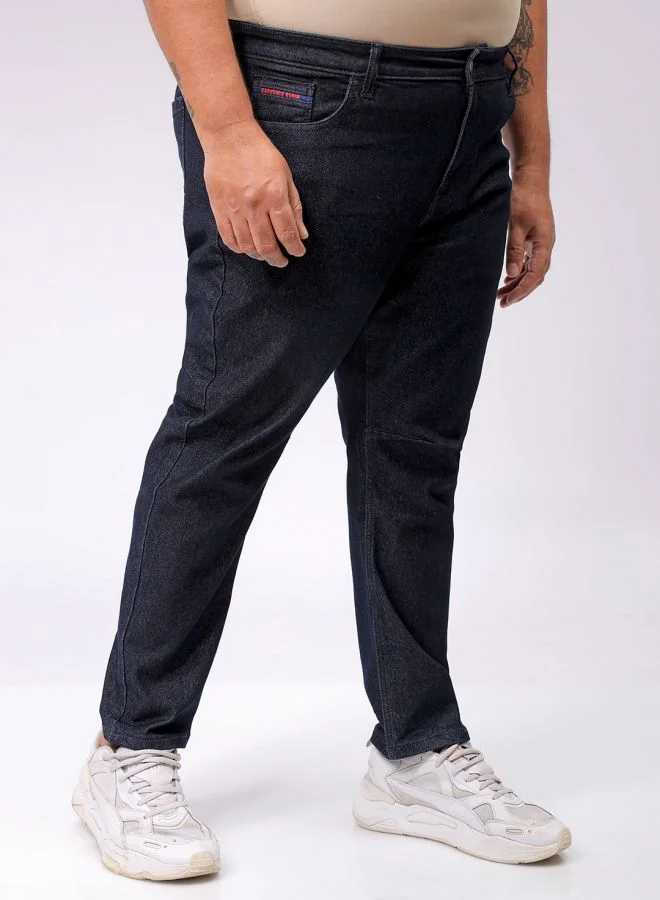 HARDSODA Men Plus Size Carrot Fit Solid Mid-Rise Stretchable Jeans