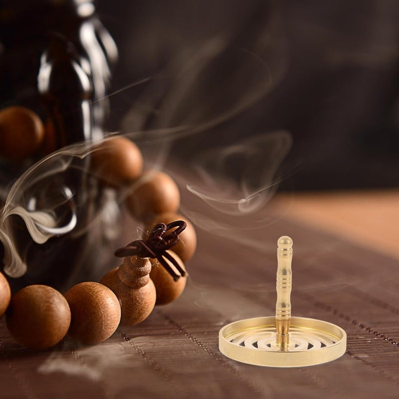 HOOTNEE قالب ختم البخور النحاسي أداة 6.0 سم دائرة متحدة المركز ملحق ضغط البخور DIY للعطر المنزلي للعلاج بالروائح والتأمل - Image 4
