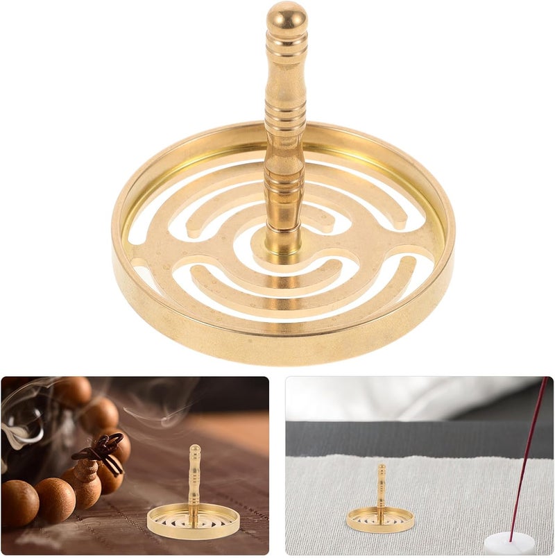 HOOTNEE قالب ختم البخور النحاسي أداة 6.0 سم دائرة متحدة المركز ملحق ضغط البخور DIY للعطر المنزلي للعلاج بالروائح والتأمل - Image 2