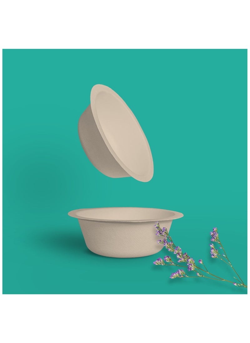 ECO SOUL Bagasse Bowl, 12 Oz Round, 10 Pc (Unbleached)  - Image 1