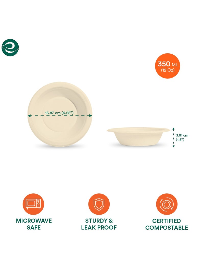 ECO SOUL Bagasse Bowl, 12 Oz Round, 10 Pc (Unbleached)  - Image 5