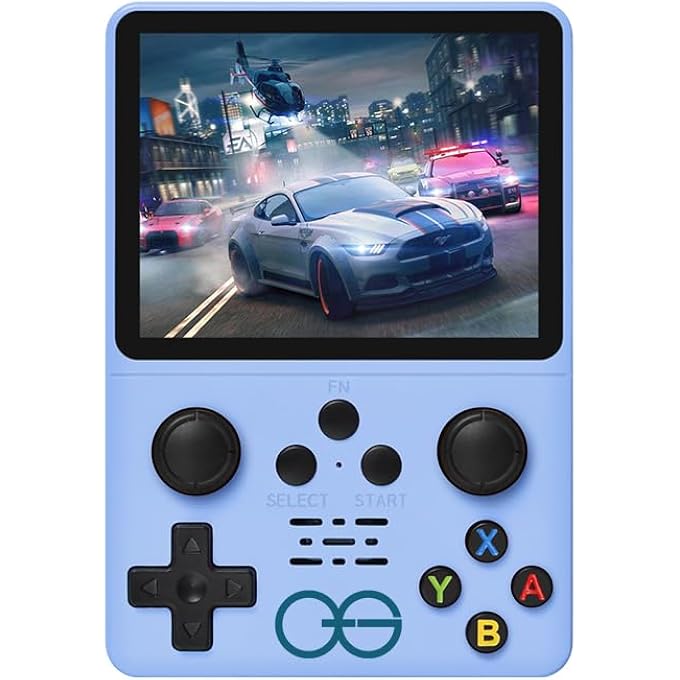 QUANTUMG - R35S RETRO HANDHELD GAME CONSOLE WITH 3.5 INCH IPS HD DISPLAY, LINUX SYSTEM, 64GB INBUILT GAMES  COMPACT POCKET VIDEO GAME (BLUE) - Image 2