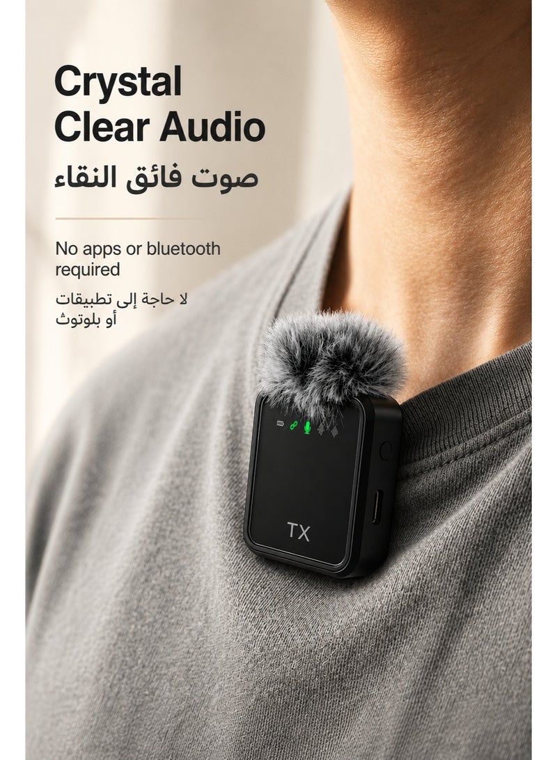 SIGood 2 Packs Wireless Lavalier Microphone, Recording Noise Reduction Clip-on Video Youtube Vlog Tiktok Microphone, Streaming iPhone Android Podcast Wireless Microphone for Interview, lapel Microphone for Content Creators, PC, Vlogging, Laptop - Image 5