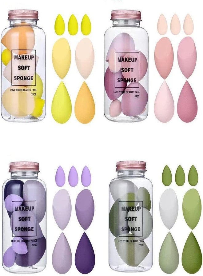 روبي فيس مجموعة إسفنجات مزج المكياج من روبي فيس، إسفنجة ناعمة على شكل بيضة لمزج المكياج للحصول على مكياج خالٍ من العيوب | إسفنجة ناعمة لكريم الأساس السائل والكريمات والبودرة، خالية من اللاتكس، مناسبة للمكياج الرطب والجاف، متعددة الألوان، 4 كبيرة + 3 صغيرة (عبوة من 7 قطع) - Image 2