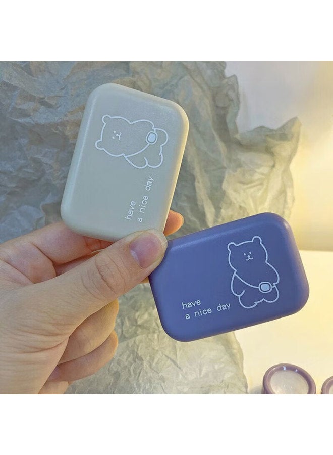 ETRAVEL Etravel Contact Lens Case, Myopia Care Case, Portable Mini Storage Box, Green Bear  - Image 5