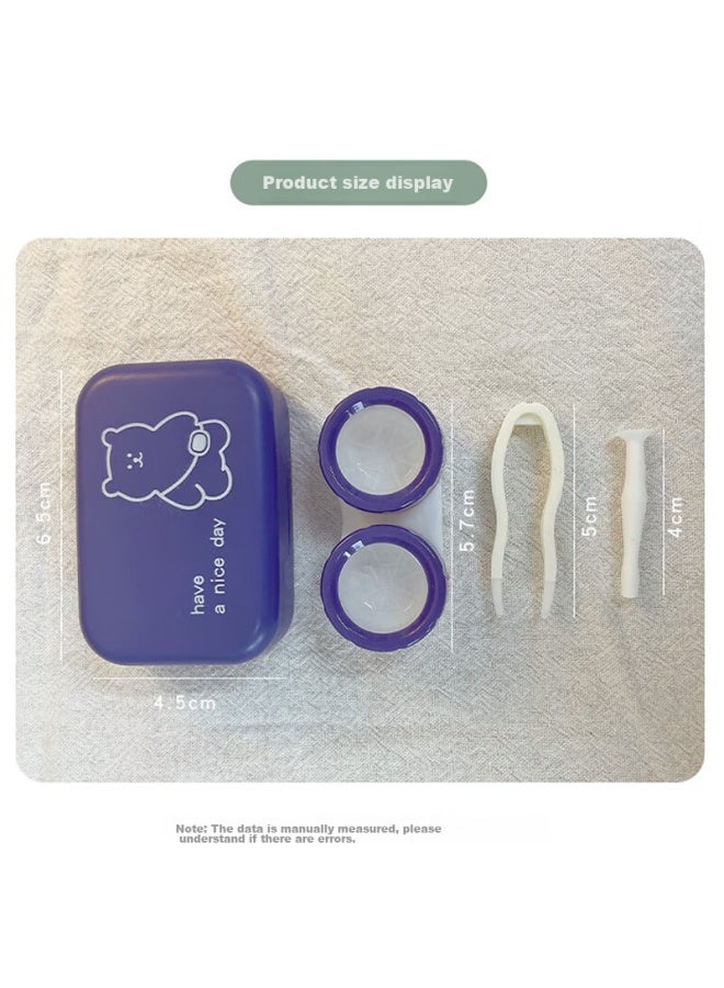 ETRAVEL Etravel Contact Lens Case, Myopia Care Case, Portable Mini Storage Box, Green Bear  - Image 2