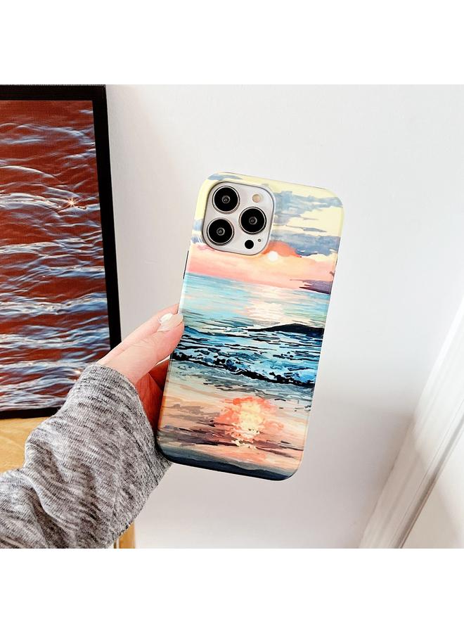 Zaboon Case For iPhone 13 Pro 2 in 1 Detachable Oil Painting Sea Pattern Phone Case - Image 2