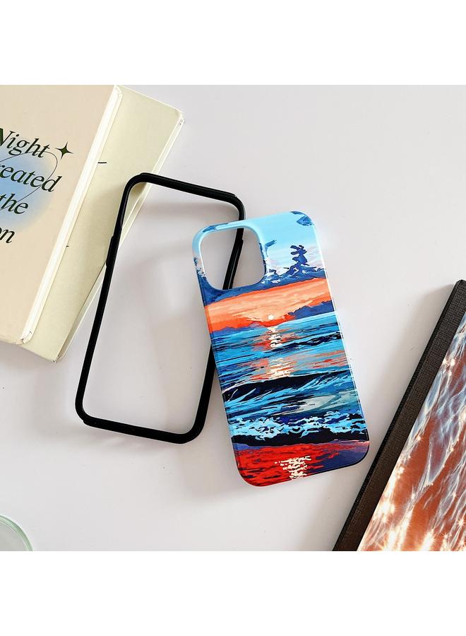 Zaboon Case For iPhone 13 Pro 2 in 1 Detachable Oil Painting Sea Pattern Phone Case - Image 3