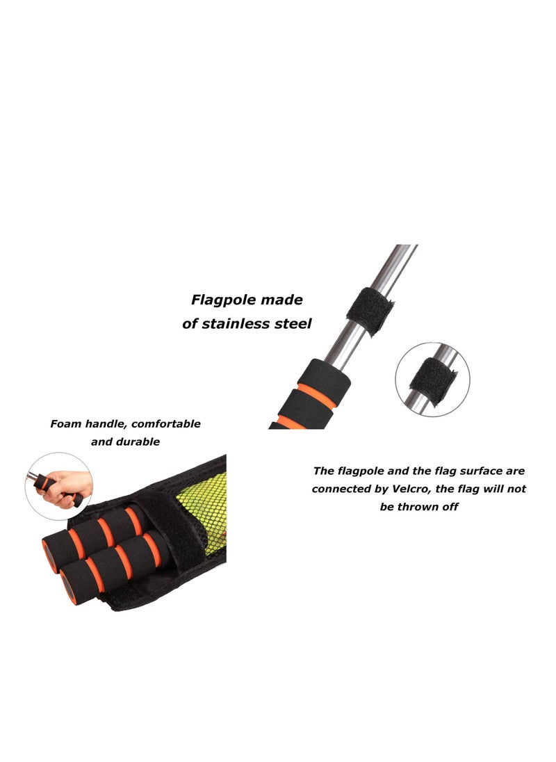 Generic Soccer Referee Flag Set, Checkered Linesman Flags Set with Case, Red Yellow Cards with Notebook and Pencil, Coach Stainless Steel Whistles with Lanyard for Sports, Soccer, Football, Basketball - Image 4