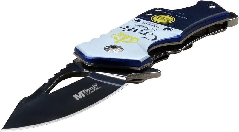 MTECH USA – Pocket Folding Knife – Fine Edge Steel Blade, Aluminum/Nylon Fiber Handle, Bottle Opener and Pocket Clip, Tactical, EDC, Self Defense- MT-A882 - Image 4