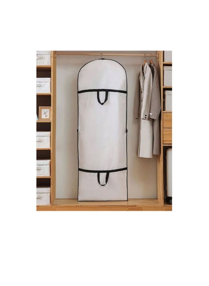 Generic 70.8" Garment Bag 2 Pcs Garment Cover Bag Dustproof Clothes Cover Bags Wedding Dress Bag Cover Foldable Clothe Storage Bag Protector for Closet Storage Suit,Robe,Long Dress(60*180CM-white)  - Image 4