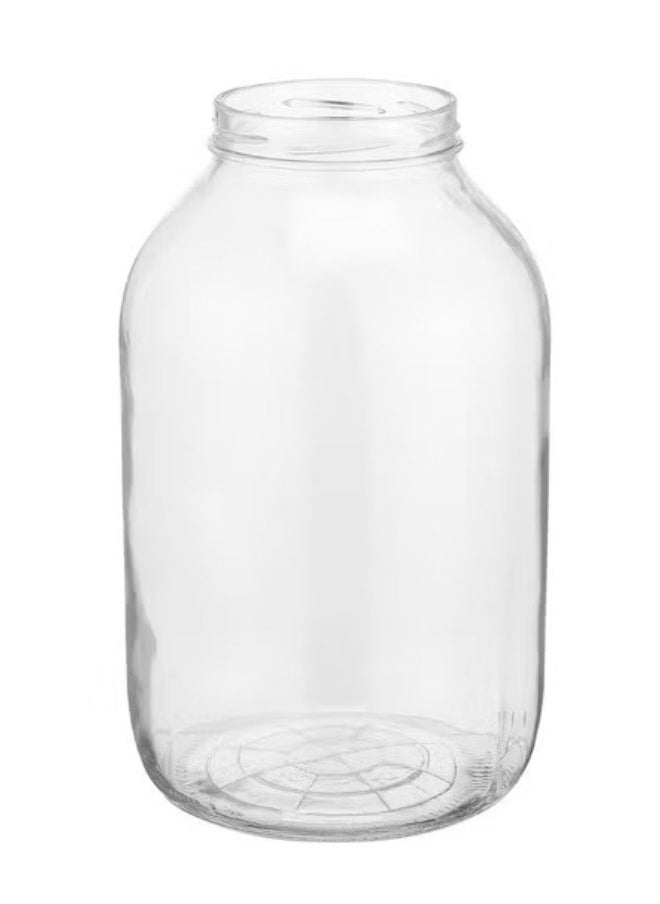 Bager - Large round glass jar with plastic lid for storing large quantities of dry materials such as flour, sugar, rice, legumes, pasta, pickles (5 litre capacity) - Image 1