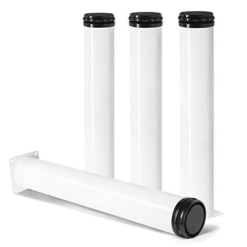 Masendelk 14 Inch Metal Furniture Legs - Stainless Steel, Adjustable, White, Round Cabinet Legs for Coffee Table, Cabinet, Desk, Sofa, Shelves - Pack of 4 - Image 1