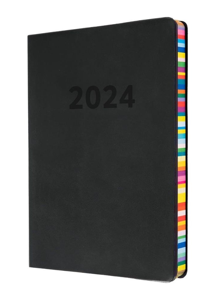 Collins Collins Edge Rainbow 2024 Diary A5 Week to View Planner - Lifestyle Planner and Organiser for Office, Work, Personal and Home - January to December 2024 Diary - Weekly - Charcoal - ED153.U96-24  - Image 1