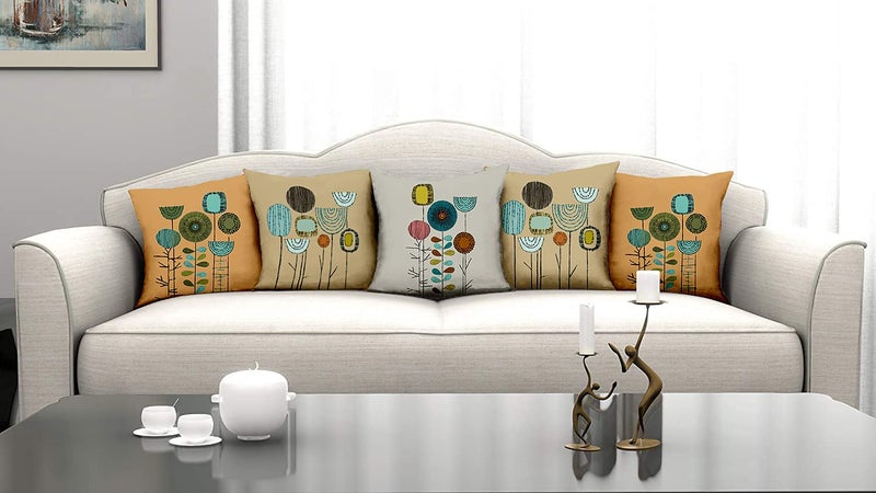 homewards HD Digital Premium Cushion Covers 16x16 Inches Multicolour Set of 5