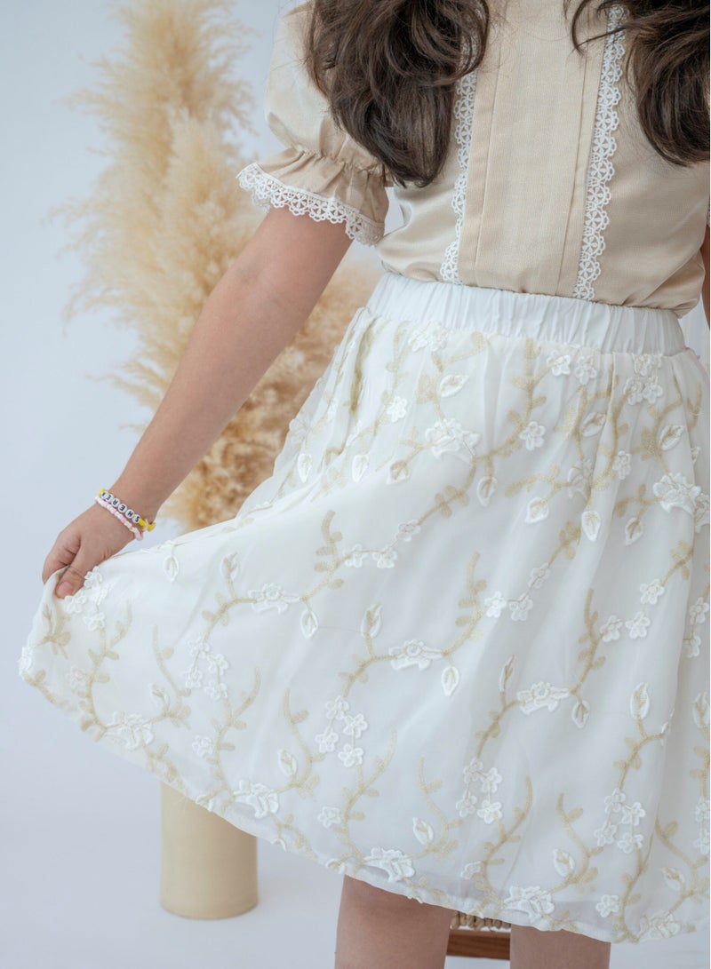 LALEENA Golden Elegance Girls’ Embroidered Dress - Image 4