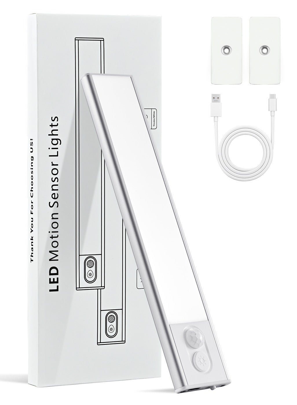 Under Cabinet Lighting, Magnetic Under Cabinet Lighting Wireless,LED Motion Sensor Cabinet Light, 1100mAh Rechargeable Closet Lights, Under Counter Lights for Kitchen, Hallway, Stairs