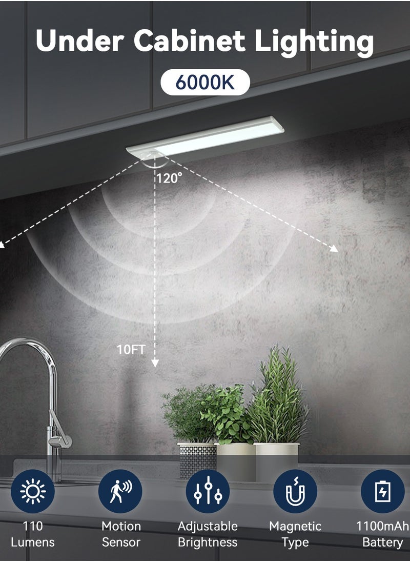 Lsgddm Under Cabinet Lighting, Magnetic Under Cabinet Lighting Wireless,LED Motion Sensor Cabinet Light, 1100mAh Rechargeable Closet Lights, Under Counter Lights for Kitchen, Hallway, Stairs  - Image 2