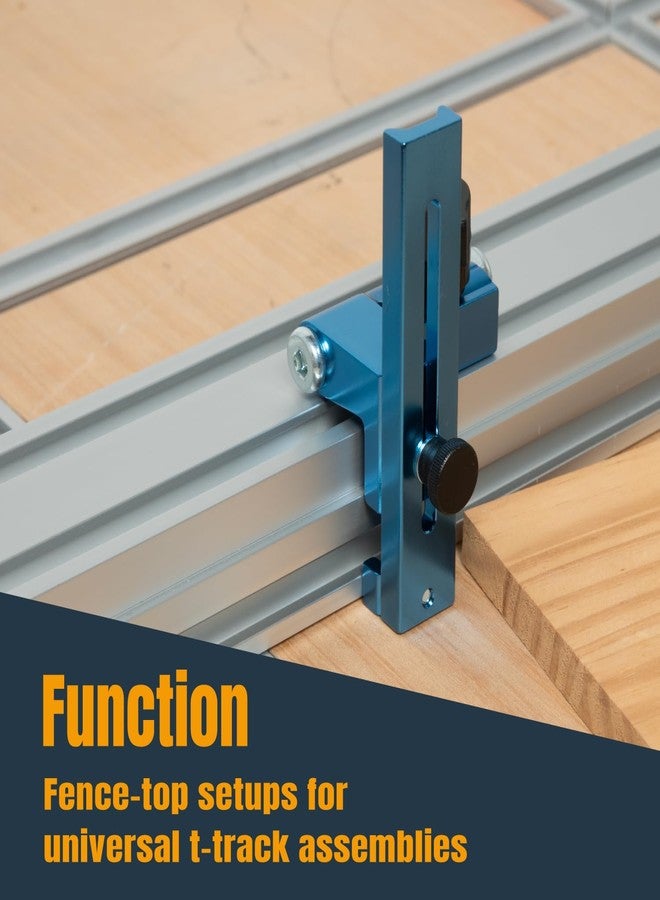 POWERTEC 1" to 3-1/2" Adjustable Flip Stop, Patent Pending Curved-Based T Track Stop for Miter Saw, Table Saw, Drill Press, Router Table, Miter Gauge, T Track Accessories for Woodworking (72043) - Image 5