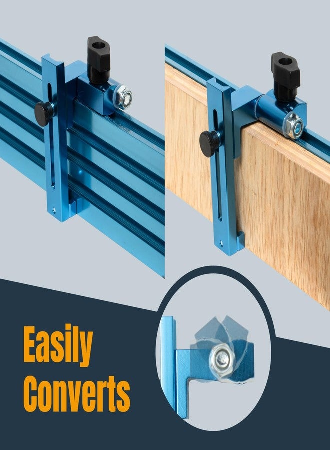 POWERTEC 1" to 3-1/2" Adjustable Flip Stop, Patent Pending Curved-Based T Track Stop for Miter Saw, Table Saw, Drill Press, Router Table, Miter Gauge, T Track Accessories for Woodworking (72043) - Image 4