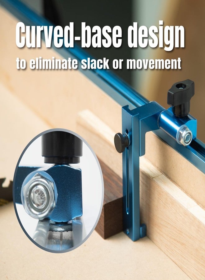 POWERTEC 1" to 3-1/2" Adjustable Flip Stop, Patent Pending Curved-Based T Track Stop for Miter Saw, Table Saw, Drill Press, Router Table, Miter Gauge, T Track Accessories for Woodworking (72043) - Image 2