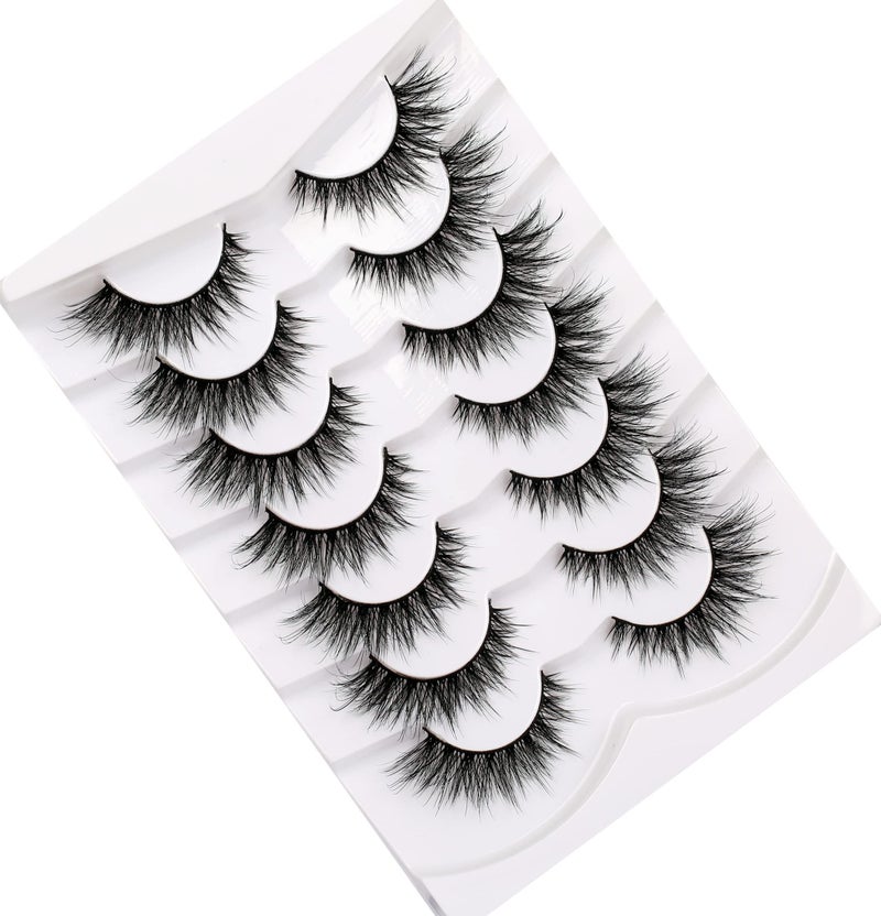 Pooplunch False Eyelashes Fairy Lashes Wispy Crossed Fluffy Faux Mink Lashes Cat Eye Look Fluttery 8D Fake Eyelashes Faux Mink Lashes 7 Pairs Pack - Image 5
