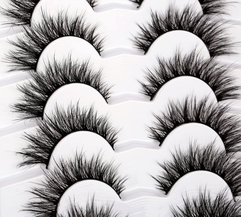 Pooplunch False Eyelashes Fairy Lashes Wispy Crossed Fluffy Faux Mink Lashes Cat Eye Look Fluttery 8D Fake Eyelashes Faux Mink Lashes 7 Pairs Pack - Image 4