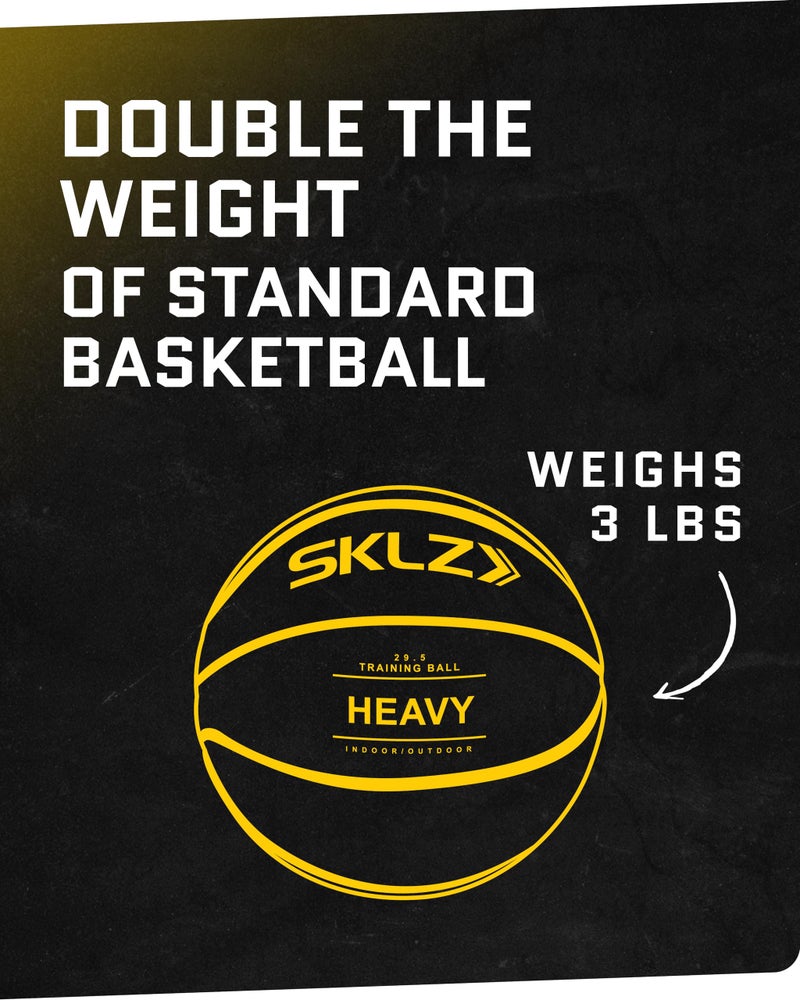 SKLZ Weighted Training Basketball, 29.5" - 3-lb Heavy Training Ball - Black, Quality Faux Leather Construction - Durable & Wear-and-Tear Resistant Dribbling Trainer for Indoor or Outdoor Use - Image 4