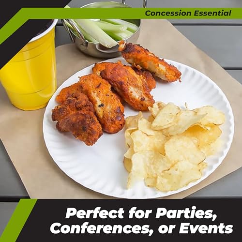 Concession Essentials Paper Plate, 9" White Uncoated 100ct - Image 4