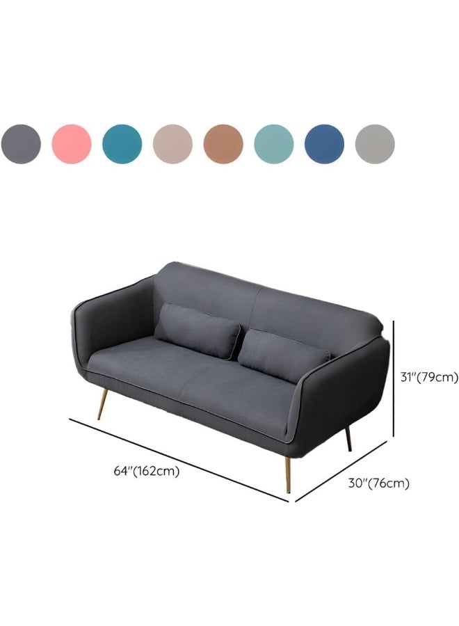 Ripple FURNITURE UAE Homes Modern Velvet Sofa, 2-Seater with Gold Metal Legs, Navy Blue - Image 2