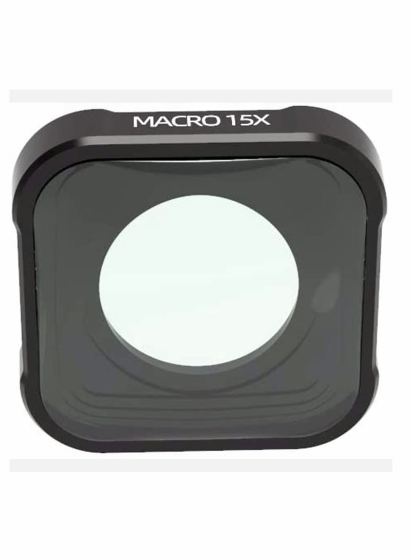 عدسة كاميرا ماكرو 15X مع طلاء متعدد الطبقات، زجاج بصري أسود، ملحقات متوافقة مع GoPro Hero 9 - Image 2