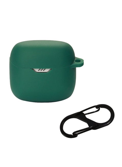 Case Compatible with JBL Tune Flex Shockproof Silicone Cover Earphone Pouch With Carabiner