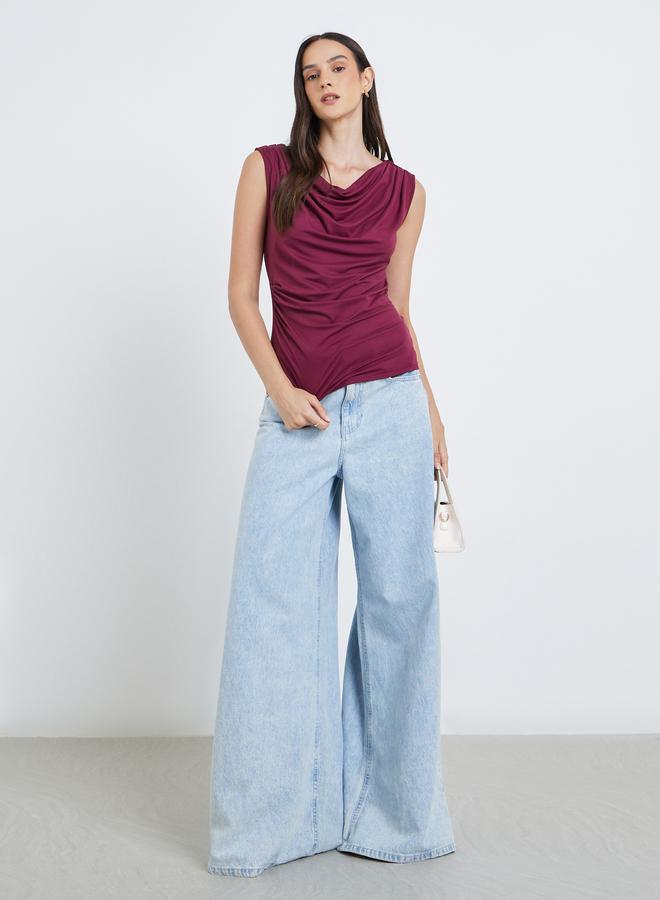 Styli Sleeveless Draped Detail Top - Image 2