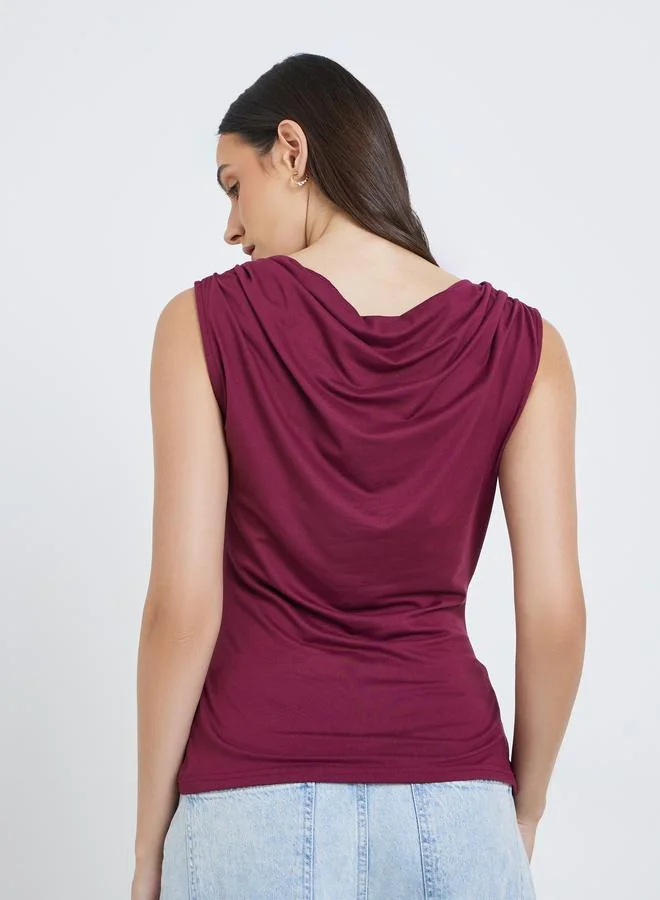 Styli Styli Sleeveless Draped Detail Top