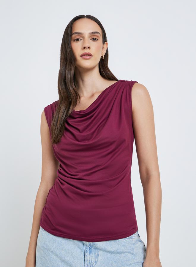 Styli Sleeveless Draped Detail Top - Image 1