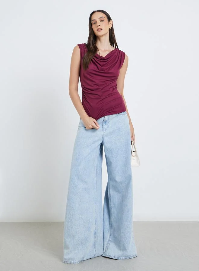 Styli Styli Sleeveless Draped Detail Top