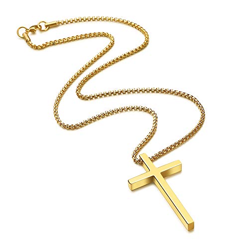 M MOOHAM Cross Necklace for Men Women - Cross Pendant Cross Chain 18 Inch Jewelry Gifts, 14k Gold Plated Cross Necklaces for Women Trendy, Christian Religious Gifts - Image 4