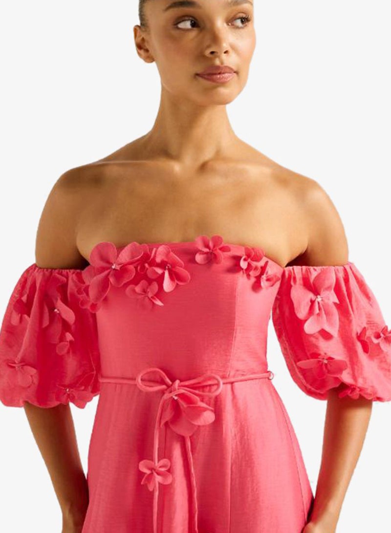 فورايفر نيو فستان ميدي بتطريز الزهور من كورا - Image 3