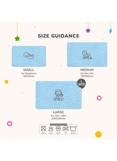 R for Rabbit Waterproof Quick Dry Sheet Bliss For Baby | Anti-Piling Fleece Extra Absorbent Instant Dry Sheet For Baby Bed | Baby Cot Protector Sheet|Baby Bed Protector (Size-L,Blue-Purple,Pack Of 2)  - Image 3