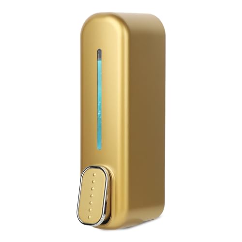 Bath Guru Multipurpose Soap Dispenser Wall Mounted ABS Shampoo Lotion Sanitizer Dispenser for Bathroom (350 Ml, Smart Gold)(Plastic) - Image 1