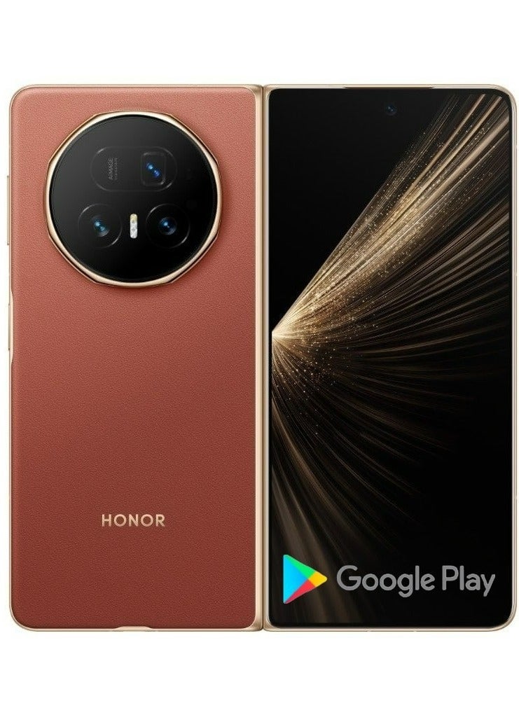 Honor Magic V5 Foldable Smartphone (512GB 16GB RAM) Reddish Brown NFC |Chinese Spec |6100mAh Battery 66W wired Charge | Snapdragon 8 Elite (3 nm) AMOLED 120Hz 7.95" | YOYO AI assistant, AI Ecosystem event | 4.1mm thickness | Android 15, MagicOS 9 | with Google Play Support - Image 1