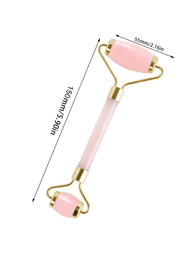 Loquat Jade Facial Massage Roller Pink - Image 3