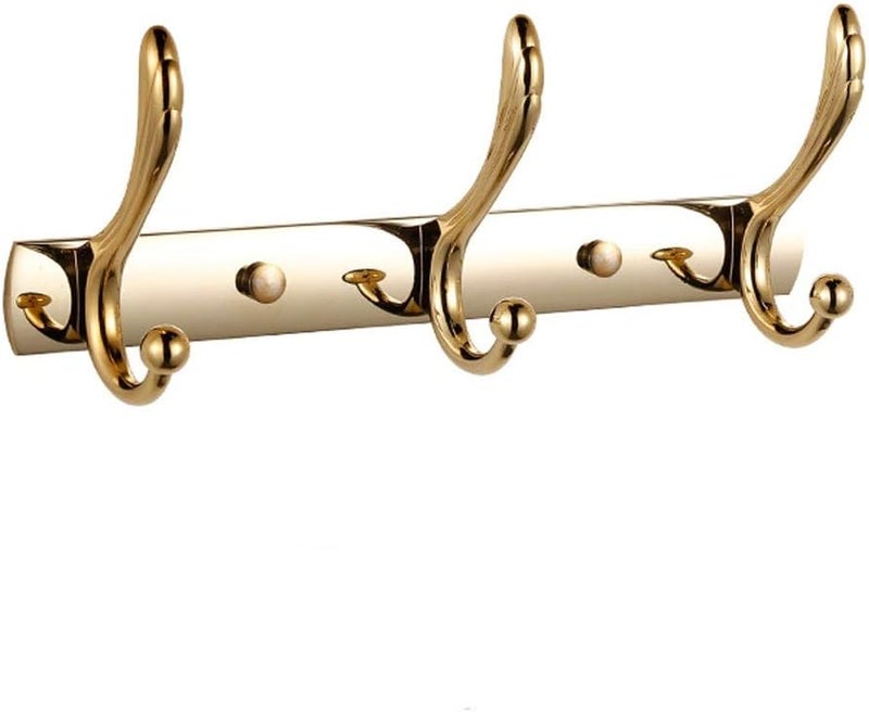 رفوف حائطية ذهبية لتعليق المعاطف وخطافات للحمام والمطبخ وغرفة النوم لتعليق المناشف والملابس - Image 2