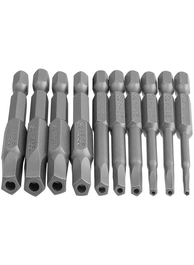 Mesee 10 Pieces Torx Star 5 Point Security Tamper Proof Screwdriver Bits with 1/4" Hex Shank H2.15-H7.55 Magnetic Pentagon Head Screw Driver Bits, 2-Inch Length - Image 1