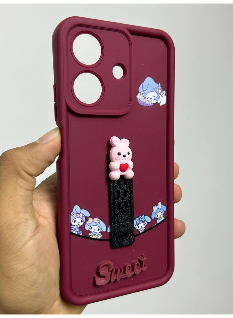 new cartoon-designed back cover with the word "Sweet" on it, compatible with the Realme Note 60X. - Image 1