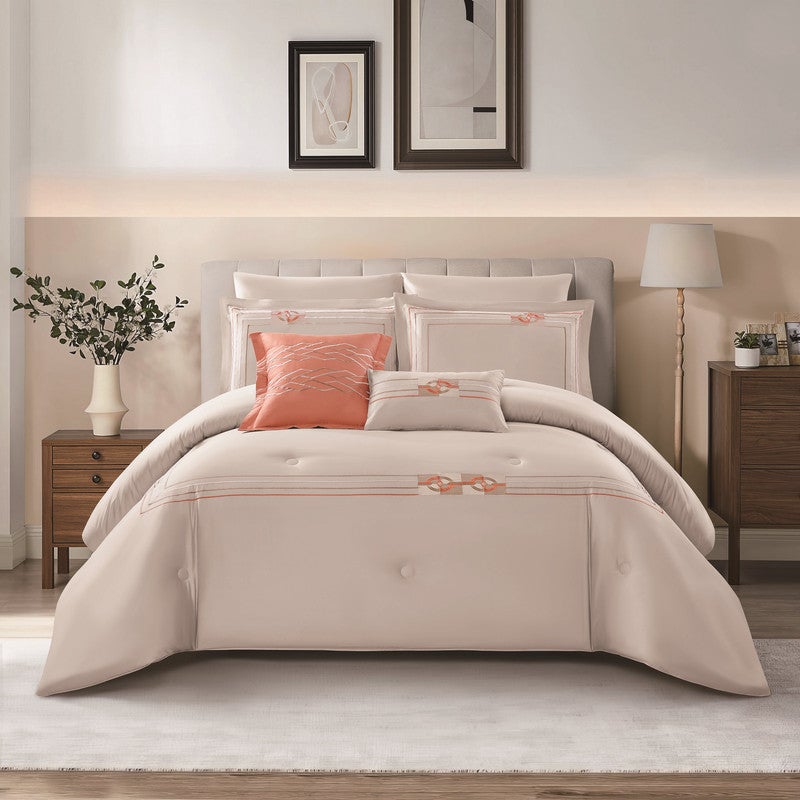 ليفور مفرش صيفي قطن 100% فاخر مناسب لمقاس سرير مزدوج 200 x 200 cm سم من ليفوري مكون من 8 قطع 250 غرزة - Image 1