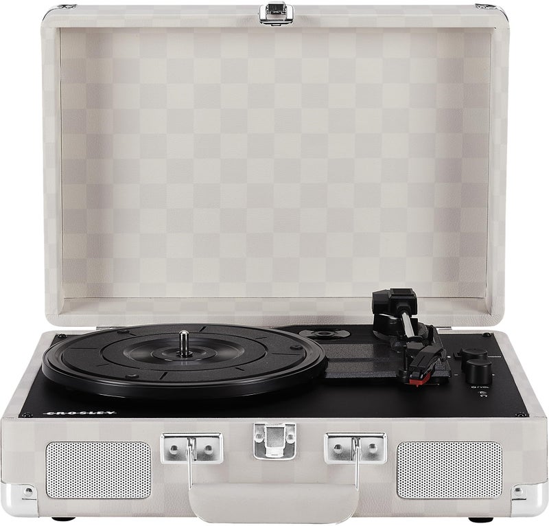 Crosley CR8005FAC Cruiser Plus Vintage 3Speed Bluetooth inOut Suitcase Vinyl Record Player Turntable Almond Checkerboard