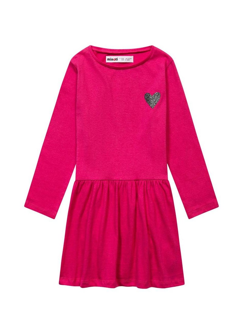 مينوتي فستانان بناتي أطفال بأكمام طويلة وزينة قلب مطبوعة - Image 2