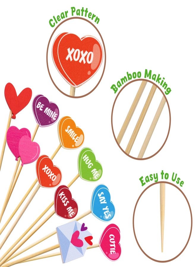 WorldBazaar Valentine's Day Cocktail Picks 200 PCS Hearts Toothpicks for Appetizers Food Fruit Sandwich Sticks Anniversary Birthday Wedding Party Supplies - Image 3